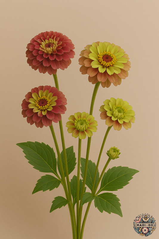 Zinnia 'Queeny Red Lime'